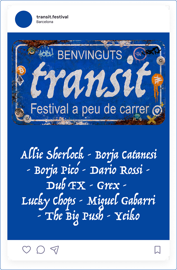 Mockup post de Instagram — Transit Festival